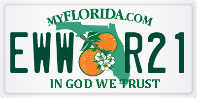 FL license plate EWWR21