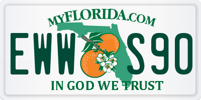 FL license plate EWWS90
