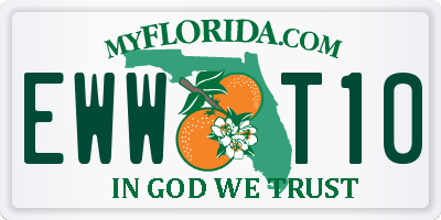 FL license plate EWWT10