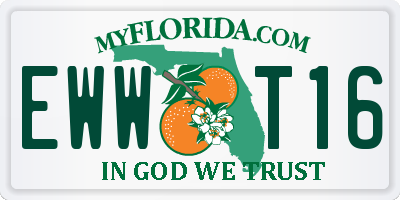 FL license plate EWWT16