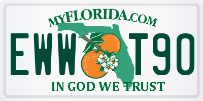 FL license plate EWWT90