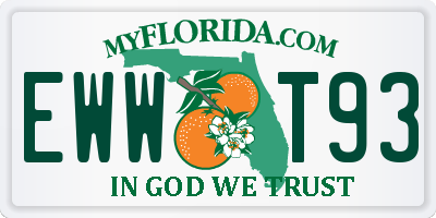 FL license plate EWWT93