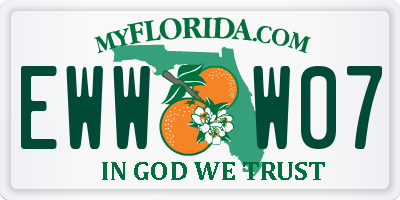 FL license plate EWWW07