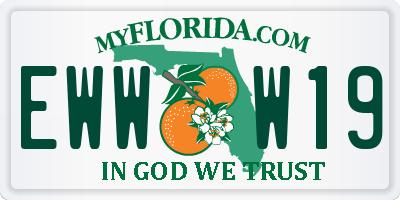 FL license plate EWWW19