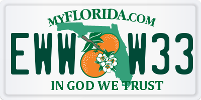 FL license plate EWWW33