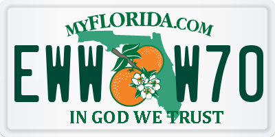 FL license plate EWWW70