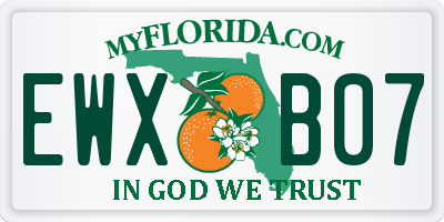 FL license plate EWXB07