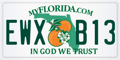FL license plate EWXB13