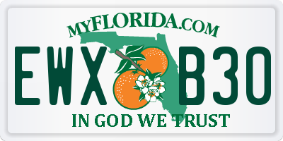 FL license plate EWXB30