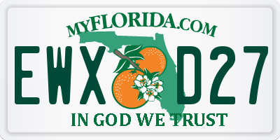 FL license plate EWXD27