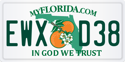 FL license plate EWXD38