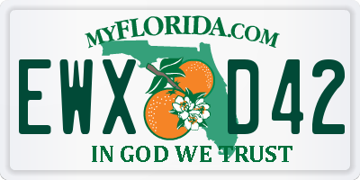 FL license plate EWXD42