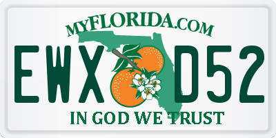 FL license plate EWXD52