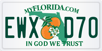 FL license plate EWXD70