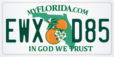 FL license plate EWXD85