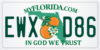 FL license plate EWXD86