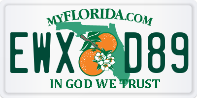 FL license plate EWXD89