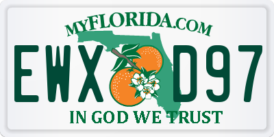 FL license plate EWXD97