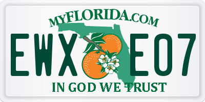 FL license plate EWXE07
