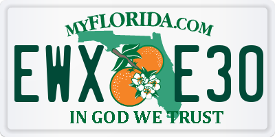 FL license plate EWXE30