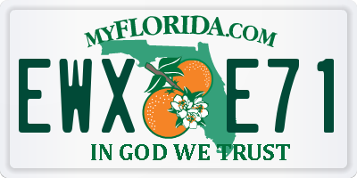FL license plate EWXE71
