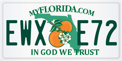 FL license plate EWXE72