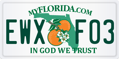 FL license plate EWXF03