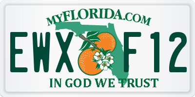 FL license plate EWXF12