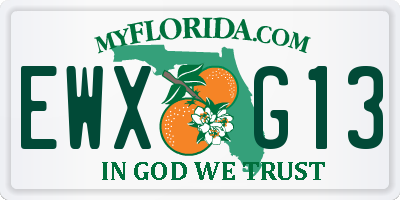 FL license plate EWXG13