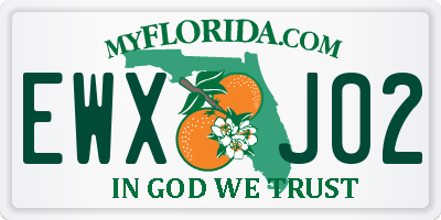 FL license plate EWXJ02