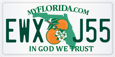 FL license plate EWXJ55