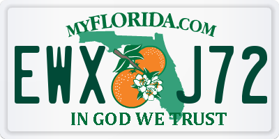 FL license plate EWXJ72
