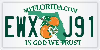 FL license plate EWXJ91
