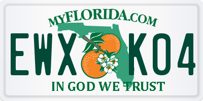 FL license plate EWXK04