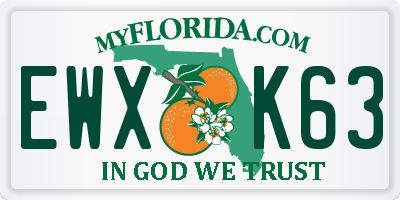 FL license plate EWXK63