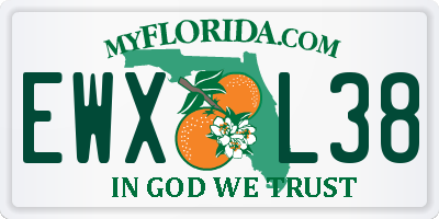 FL license plate EWXL38