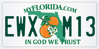 FL license plate EWXM13