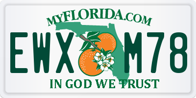 FL license plate EWXM78