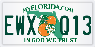 FL license plate EWXQ13