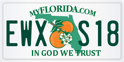 FL license plate EWXS18