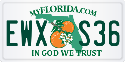 FL license plate EWXS36