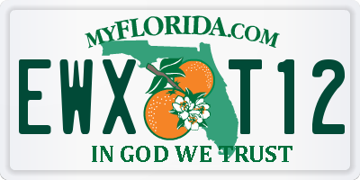 FL license plate EWXT12