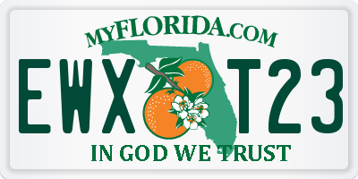 FL license plate EWXT23