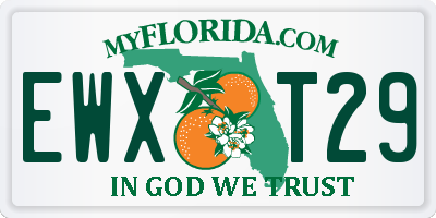 FL license plate EWXT29