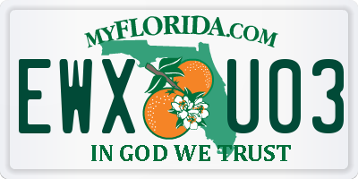 FL license plate EWXU03