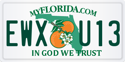 FL license plate EWXU13