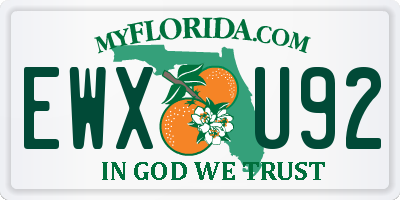 FL license plate EWXU92