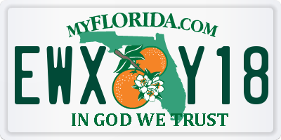 FL license plate EWXY18