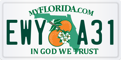 FL license plate EWYA31