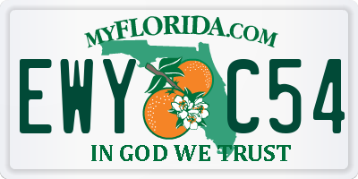 FL license plate EWYC54
